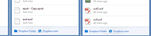 Showing the Dropbox system tray icon's color-coded states